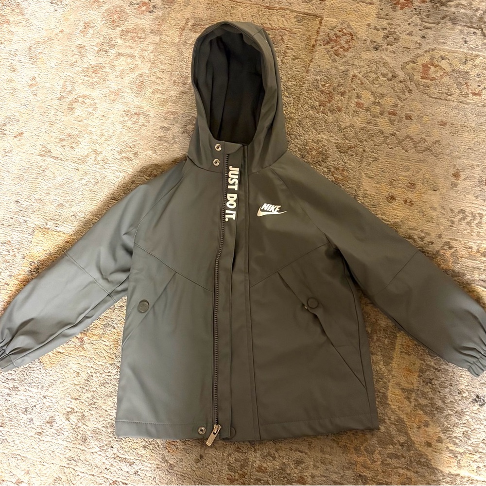 Nike Kids Dark Gray Hooded Raincoat